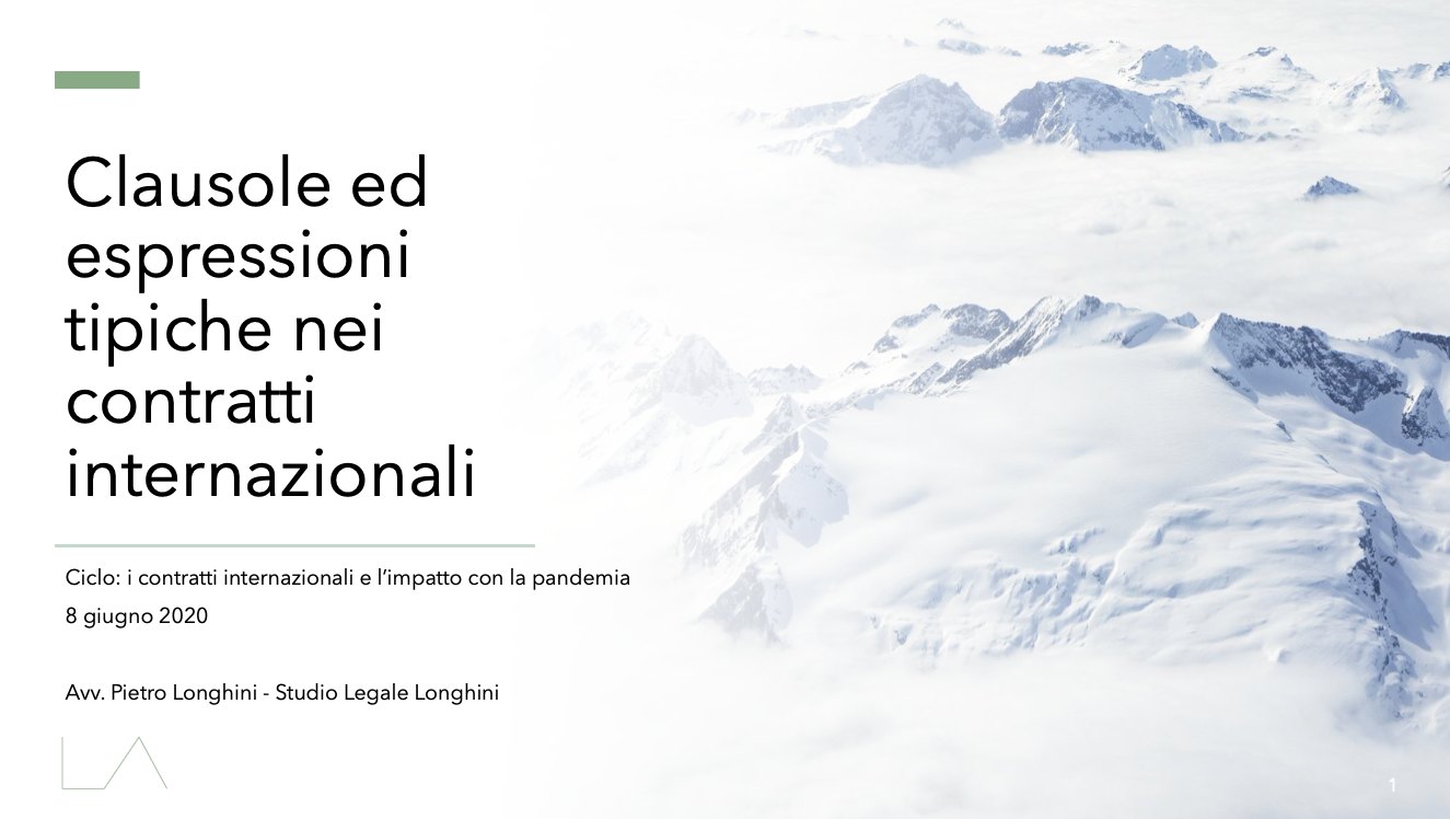 Webinar – Clausole ed espressioni tipiche nei contratti internazionali