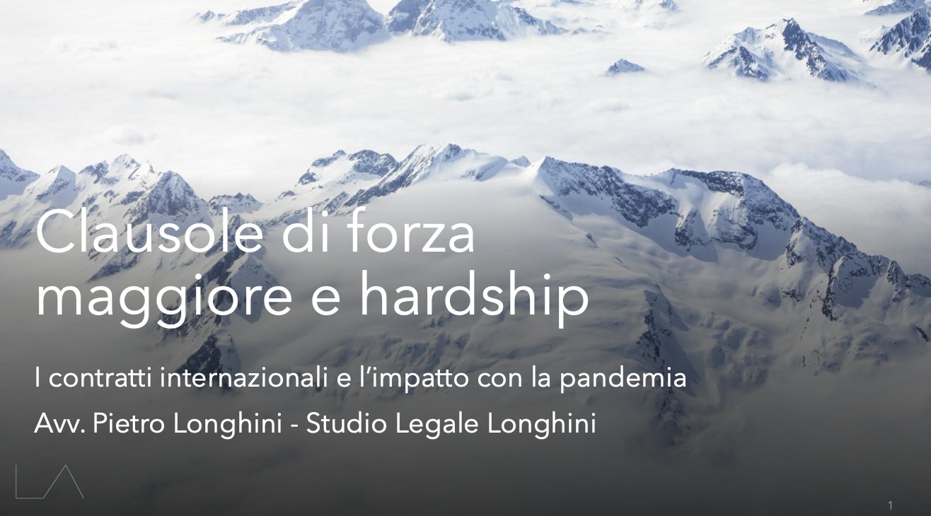 Webinar – Clausole di forza maggiore e hardship