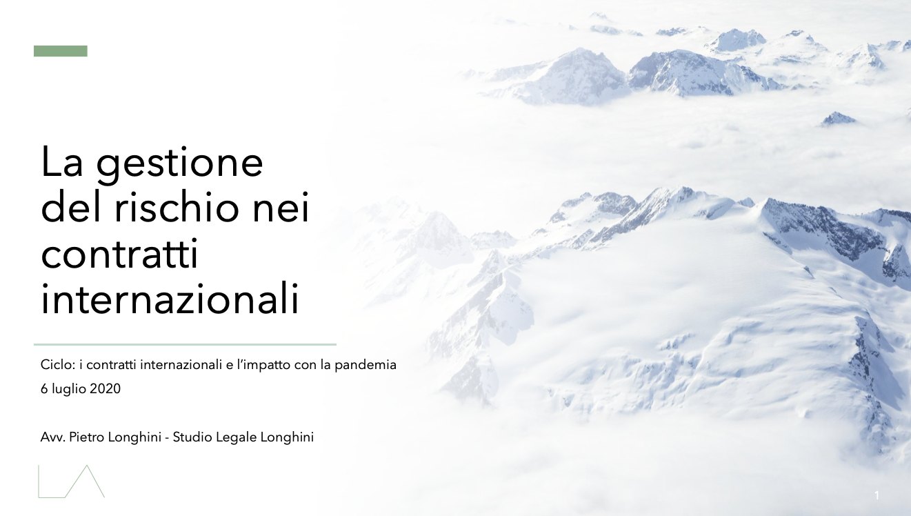 Webinar – La gestione del rischio nei contratti internazionali